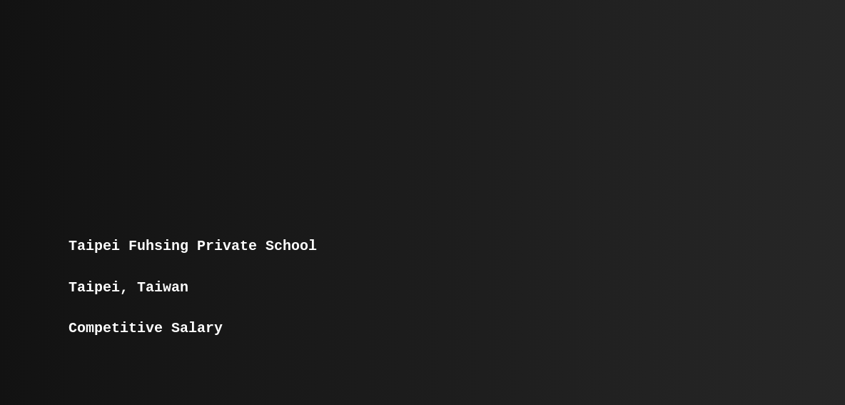 taipei-fuhsing-private-school-is-hiring-middle-school-social-studies